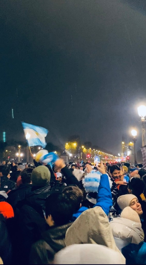 Celebrating Argentina’s World Cup victory in Paris, a moment of shared joy and reminiscence