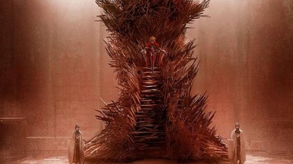 The Iron Throne as depicted by artist Marc Simonetti in The World of Ice &amp; Fire (Image: George R.R. Martin)