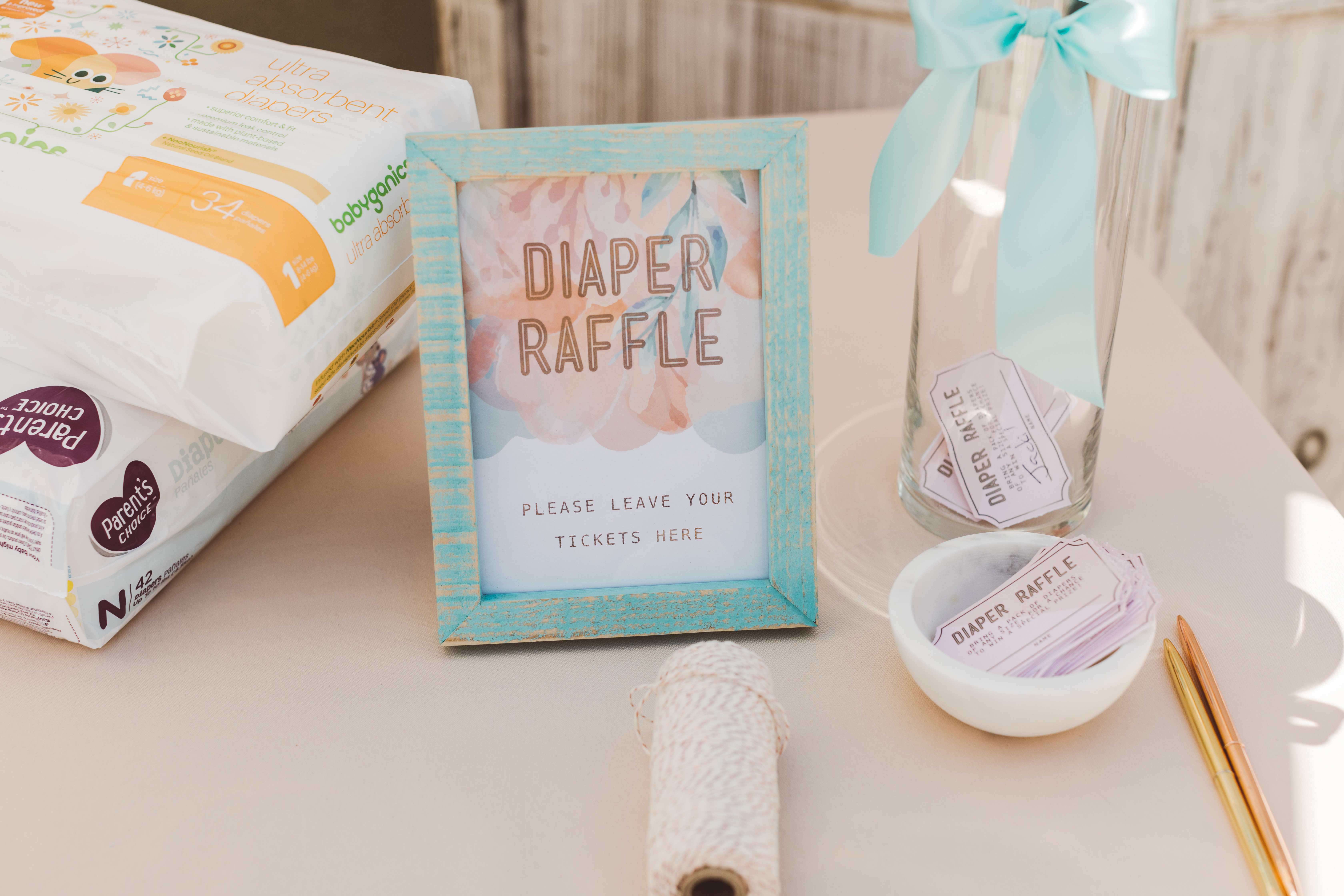 Easy baby shower game with bingo cards