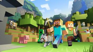 Minecraft gameplay on a Chromebook