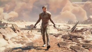 Paul Atreides walking through a desert in the upcoming PS5 games, Dune Awakening