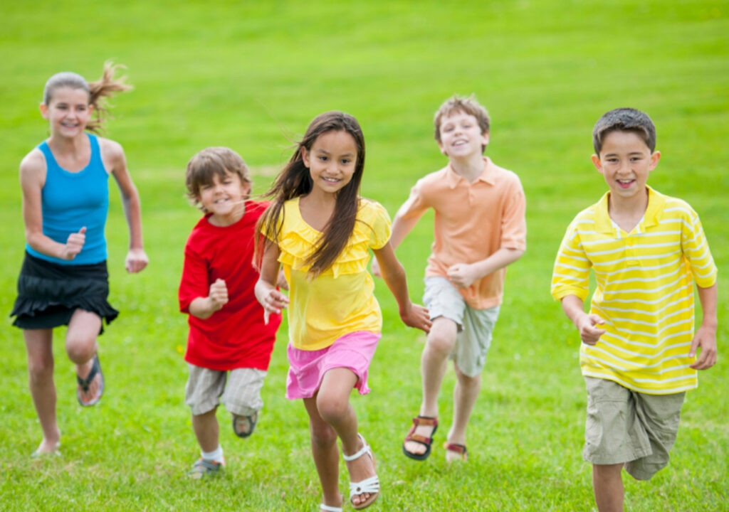 Kids playing tag