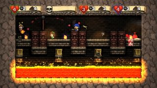 Spelunky gameplay on PS Vita showcasing challenging platforming and procedurally generated levels.