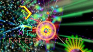 TxK gameplay on PS Vita showcasing psychedelic visuals and fast-paced shooting action.