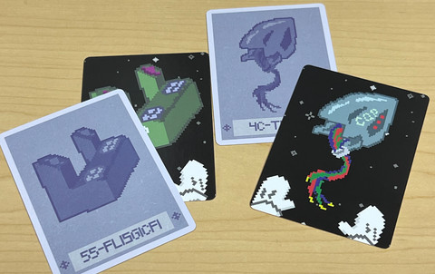 view of four game cards