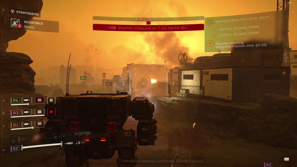 A Helldiver using a mech, highlighting the game's appeal in short, action-packed clips.
