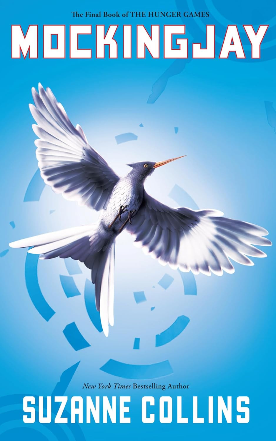 Mockingjay book cover, featuring a broken mockingjay