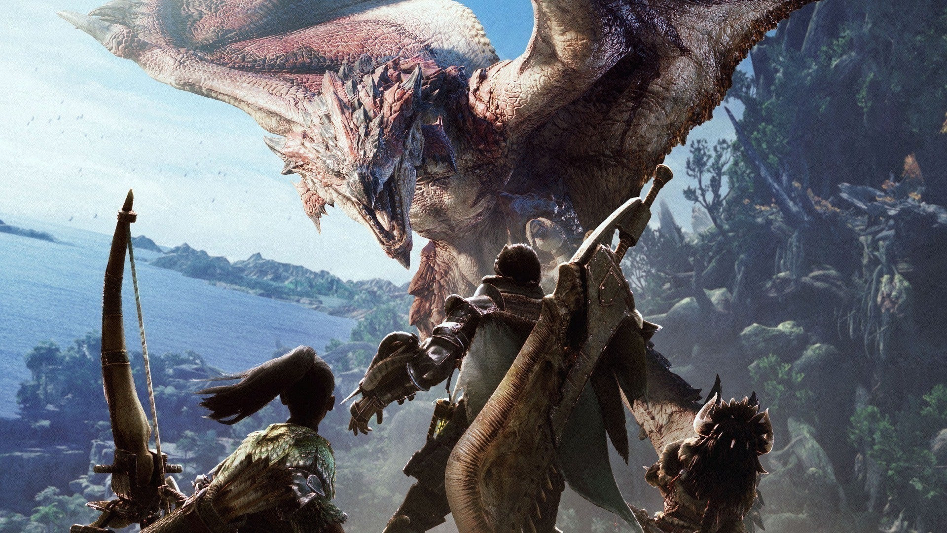 A dragon-like monster in front of characters