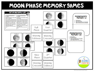 Interactive notebook sheet for matching moon phases with vocabulary
