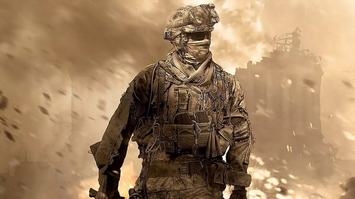 A soldier covered up, wearing sunglasses