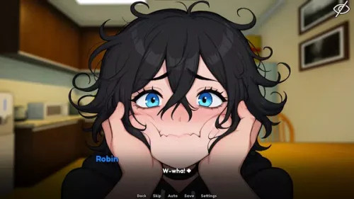 A screenshot from My Femboy Roommate showing the engaging character-driven story.