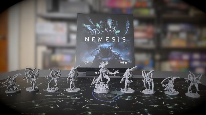 The Nemesis box with a variety of intruder minis placed up front