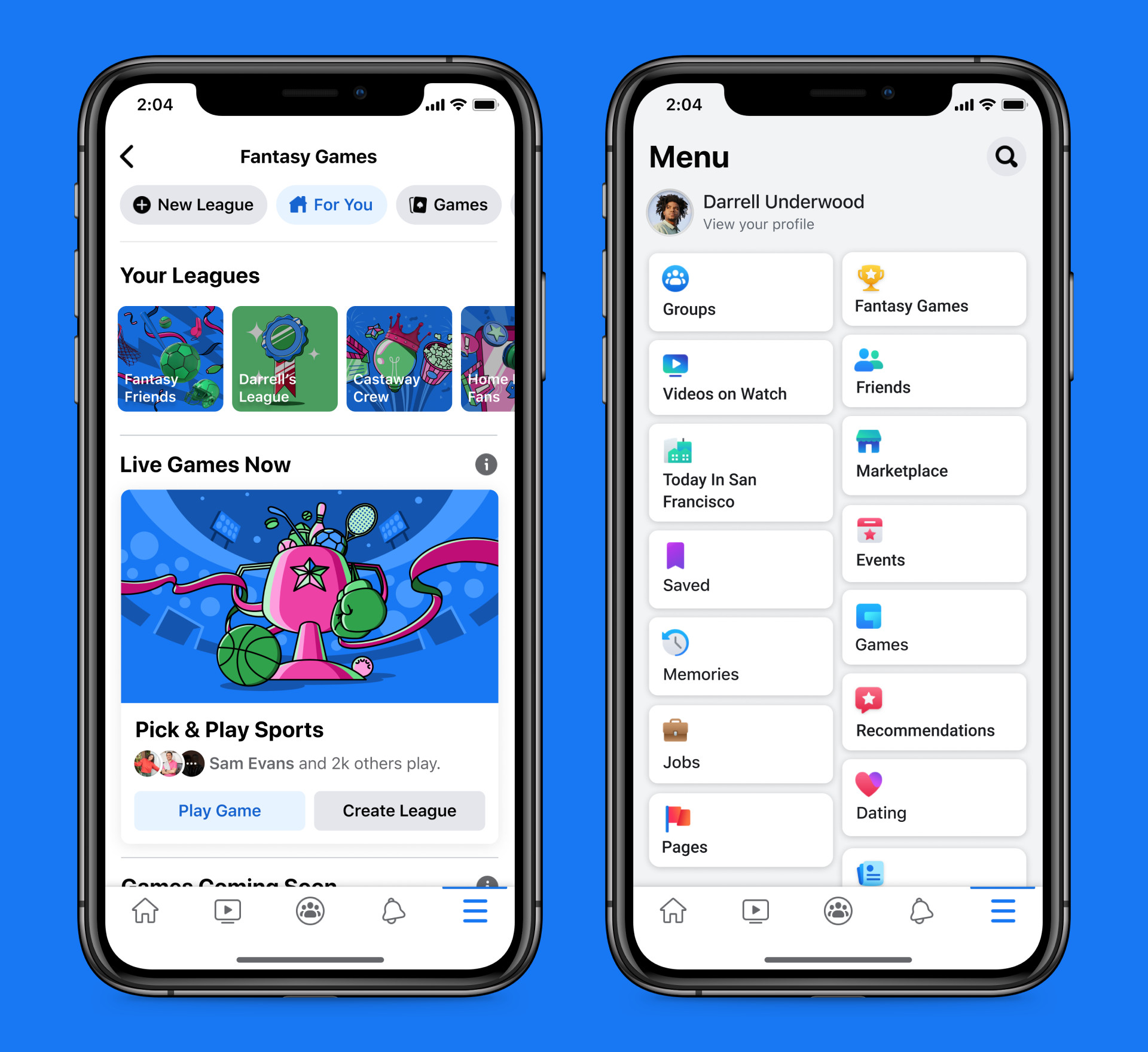 Screenshot of Facebook Fantasy Games