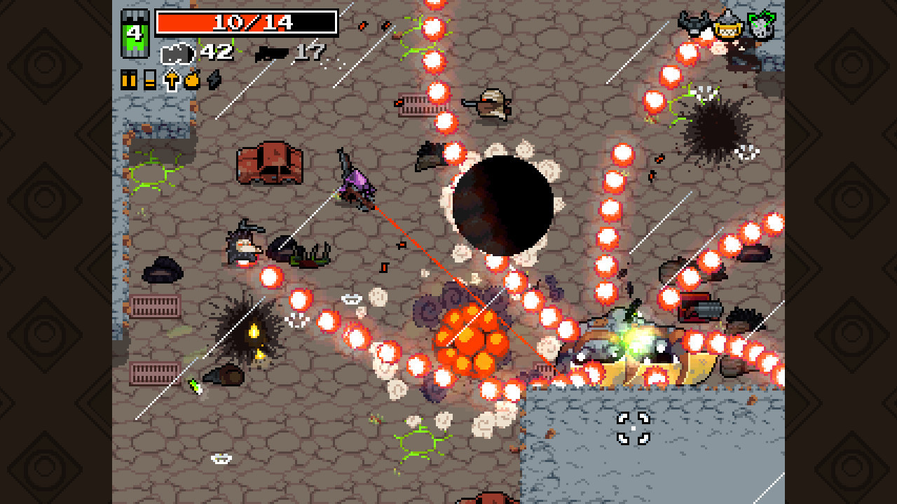 Characters from Nuclear Throne in a post-apocalyptic setting