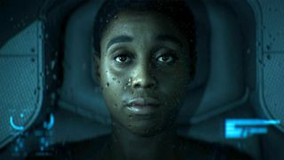 Directive 8020 game screenshot featuring suspenseful scenes in a dark environment.