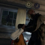 Jason attacks in a dark cabin in Friday the 13th