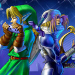 Link aiming his fairy bow in Ocarina of Time