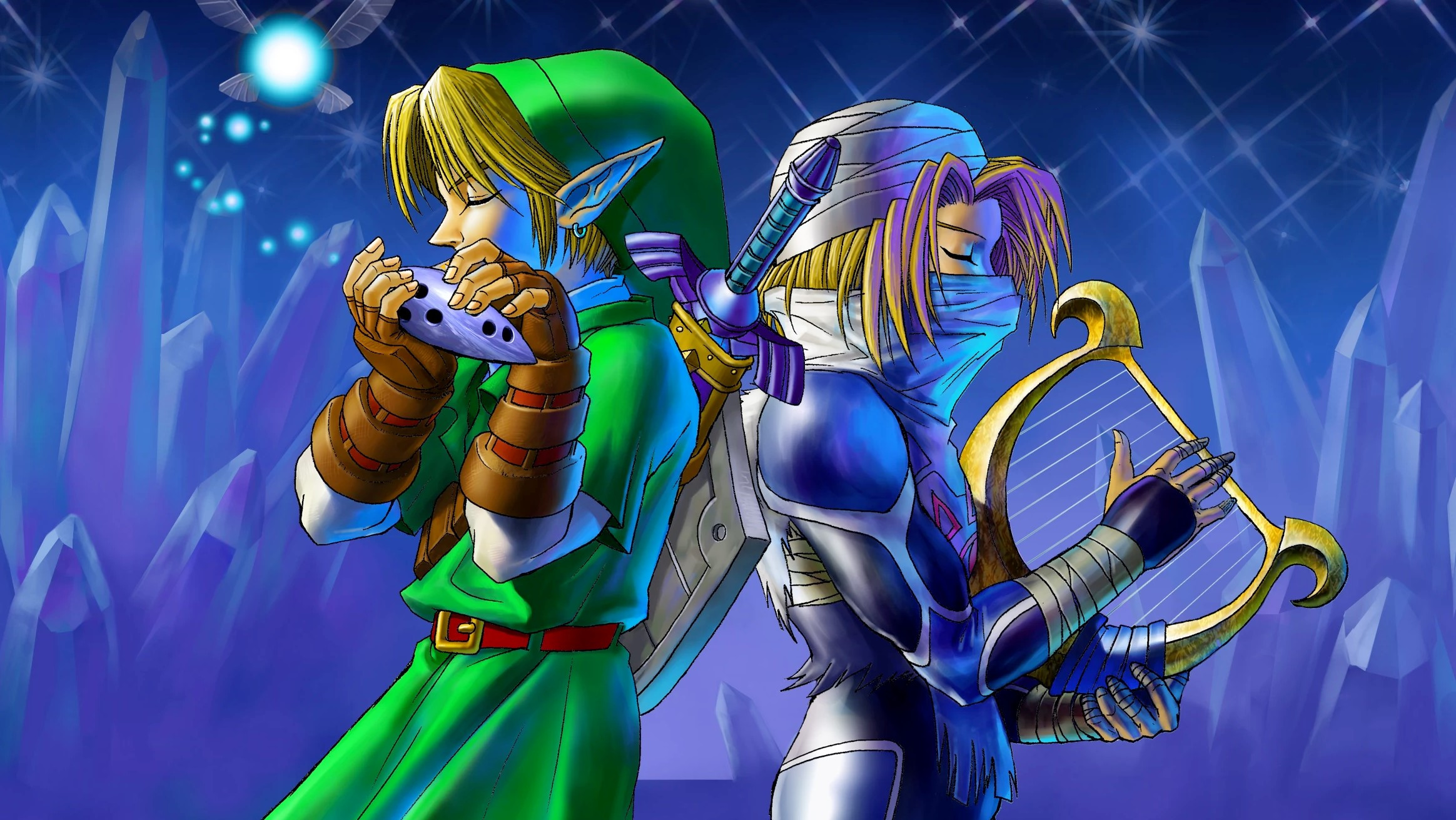 Link aiming his fairy bow in Ocarina of Time