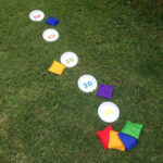 cornhole game setup