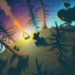 A campfire on a planet