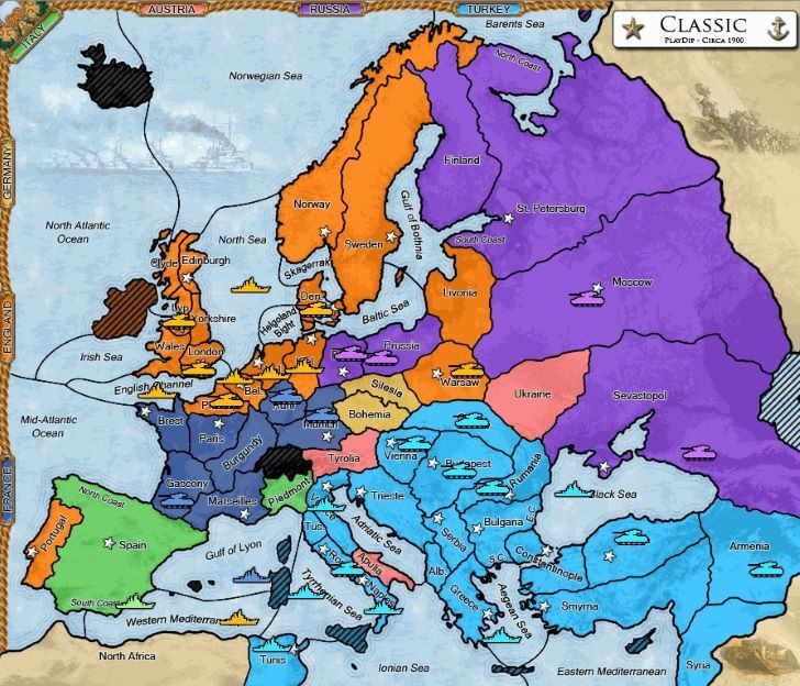 Diplomacy Game Board