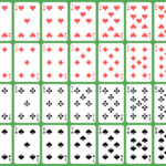 A standard 52-card deck of playing cards