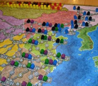 Power Grid board game in china near the end of the game in China.