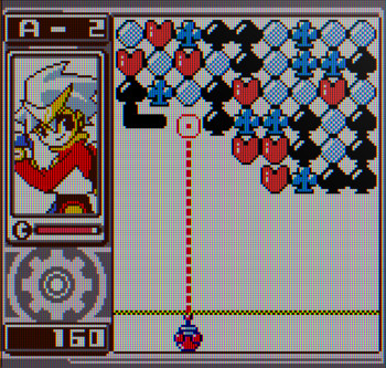 Puzzle Link 2 screenshot with card suit target blocks - Yumekobo, SNK - tile-matching puzzle game cards