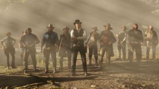 Red Dead Redemption 2 screenshot of Dutch Van Der Linde and his gang.