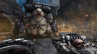 A Doom Slayer wielding a skull gun and facing demons in Doom: The Dark Ages, one of the highly anticipated upcoming Xbox Series X games.