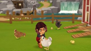 Tara Wylde tending to her farm and animals in Wylde Flowers.