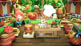 Two players cooking in the upcoming Switch game, Fantasy Life i: The Girl Who Steals Time