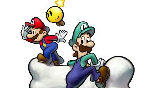 Mario and Luigi on a cloud during one of the best DS games, Mario &amp; Luigi: Bowser’s Inside Story.