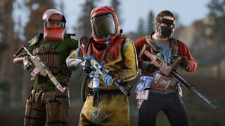 People with weapons and armor in the post apocalypse