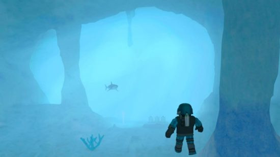 Scuba Diving at Quill Lake Alt Text: Roblox games - Scuba Diving at Quill Lake, showing the serene underwater environment and a player diving