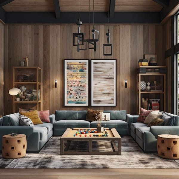 Cozy Vibes in Rustic Game Room