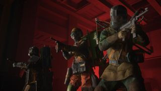 FBC: Firebreak screenshot showing three members of a Firebreak crew getting ready for battle in the Oldest House