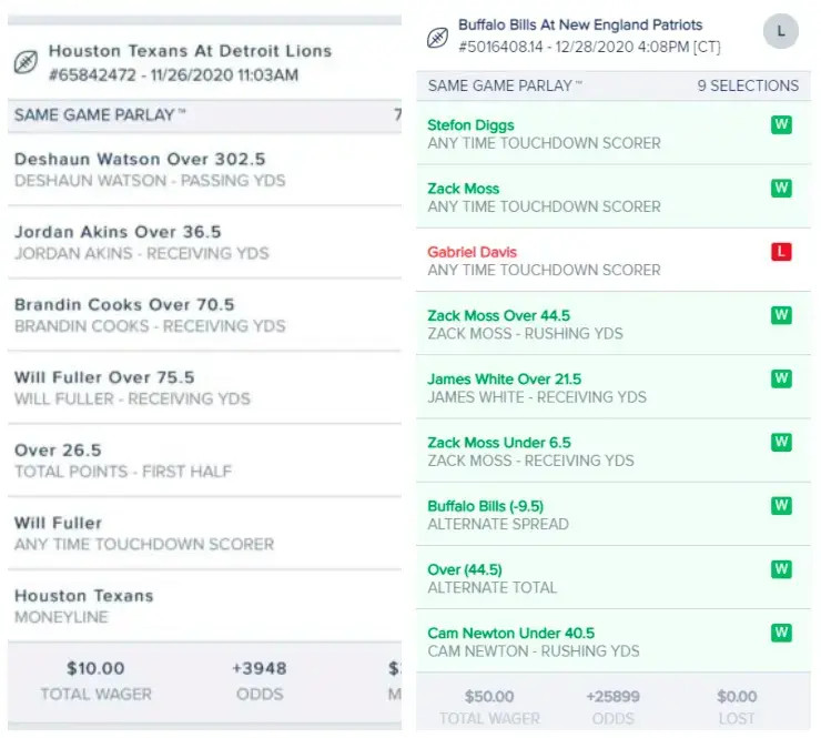 Same Game Parlays
