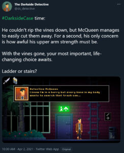 Screenshot from The Darkside Detective game showing item sprites
