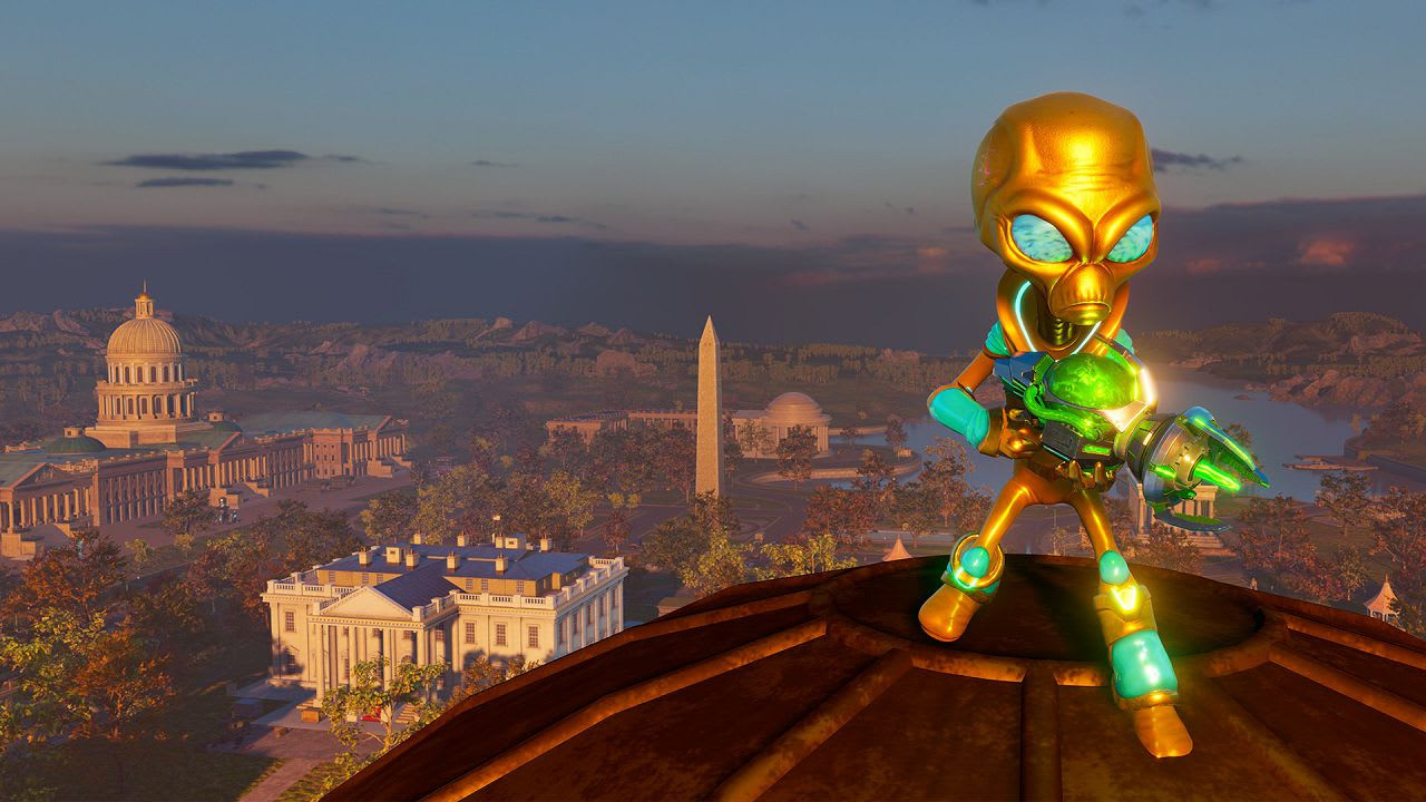Gameplay screenshot of Destroy All Humans! game