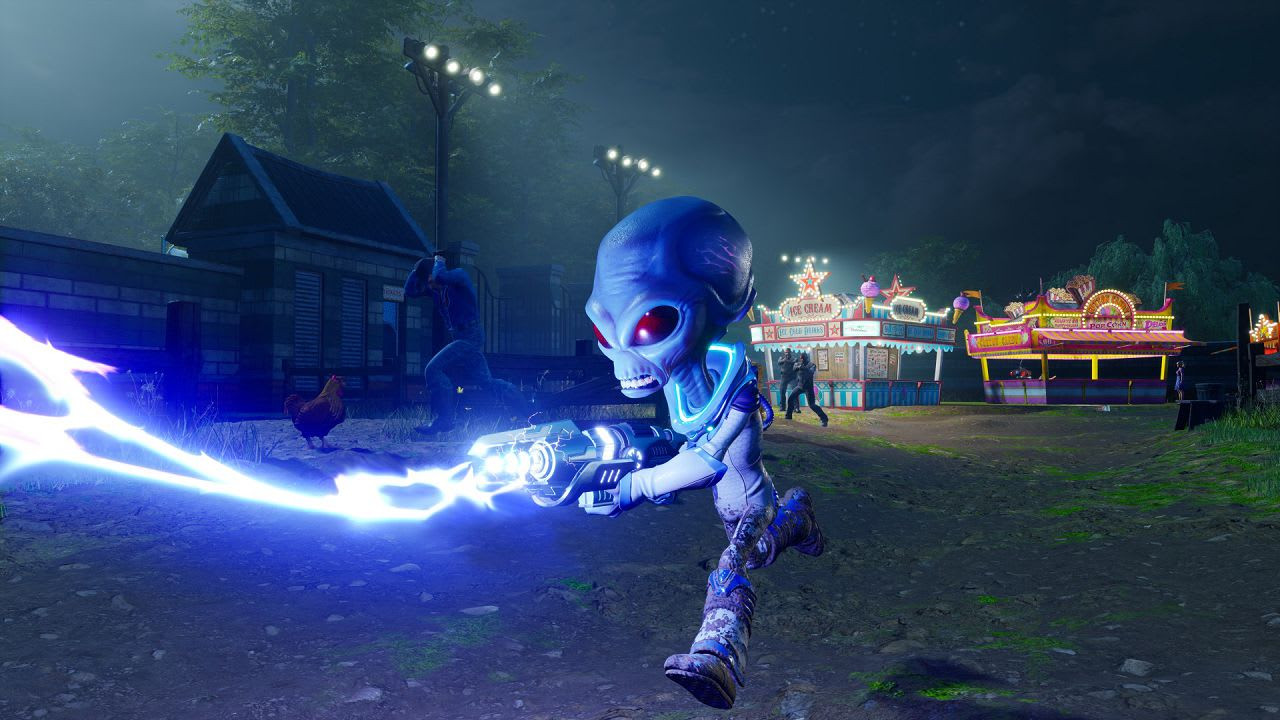 Gameplay of Crypto probing humans in Destroy All Humans!