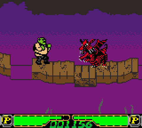 Shrek fighting against Monsieur Hood in Shrek: Fairytale Freakdown
