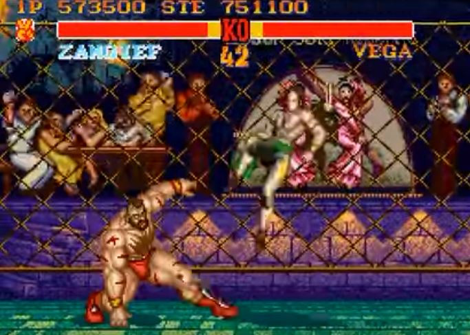 Street Fighter II Turbo Hyper Fighting battle on SNES