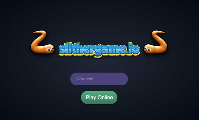 Slither.io gameplay showing colorful snakes competing