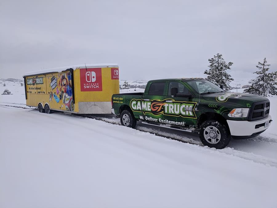 GameTruck in a snowy setting