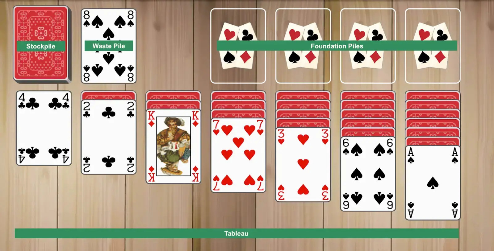 Solitaire set up