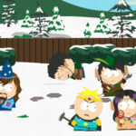 South Park characters in fantasy dress fighting