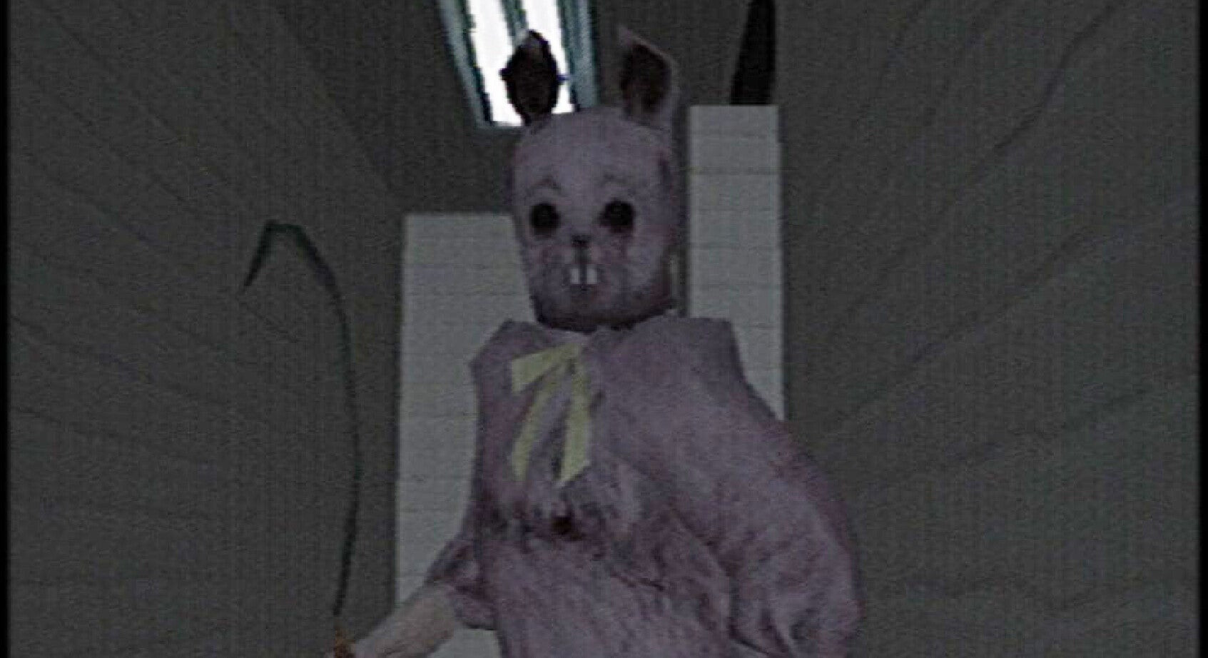 A scary pink rabbit