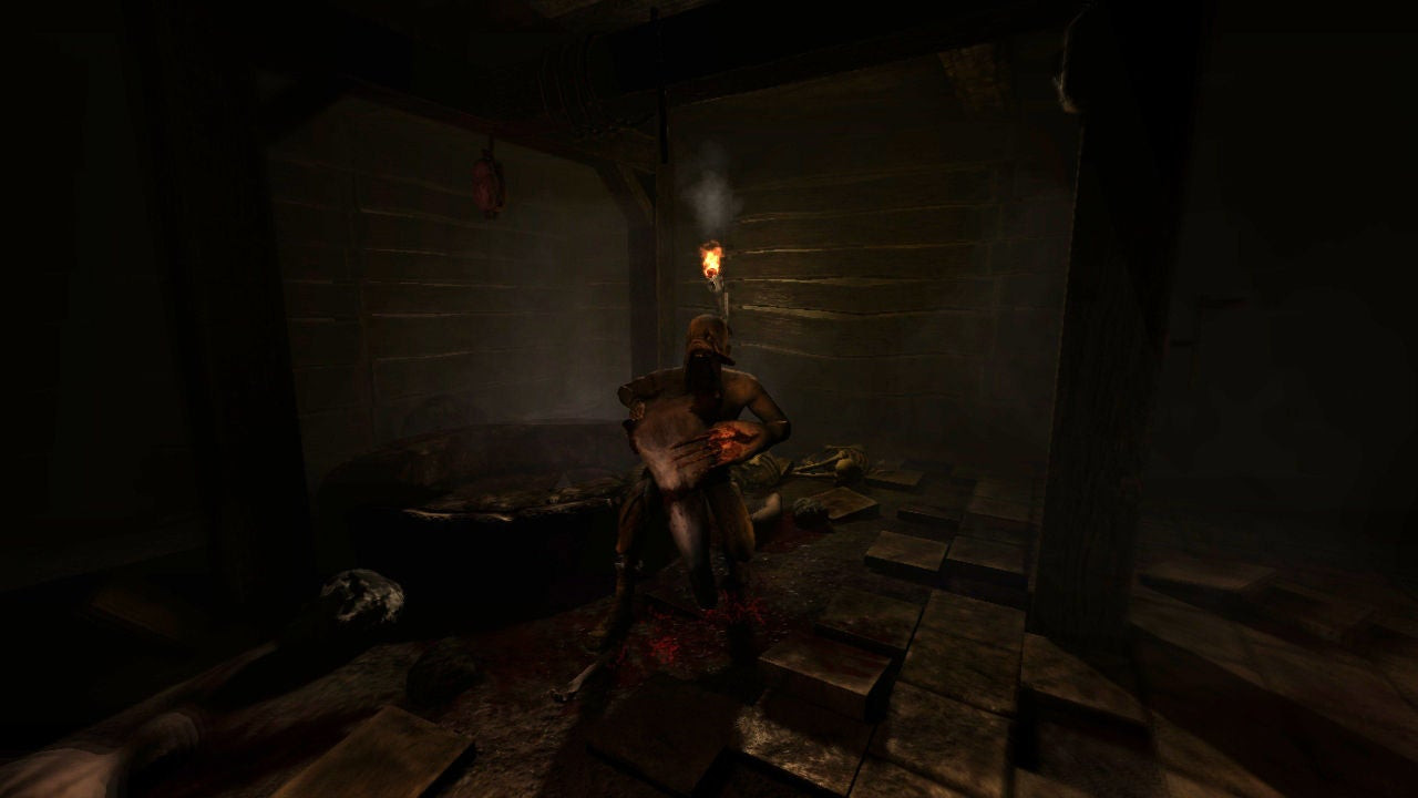 A mutated creature in a dark room, Amnesia: The Dark Descent