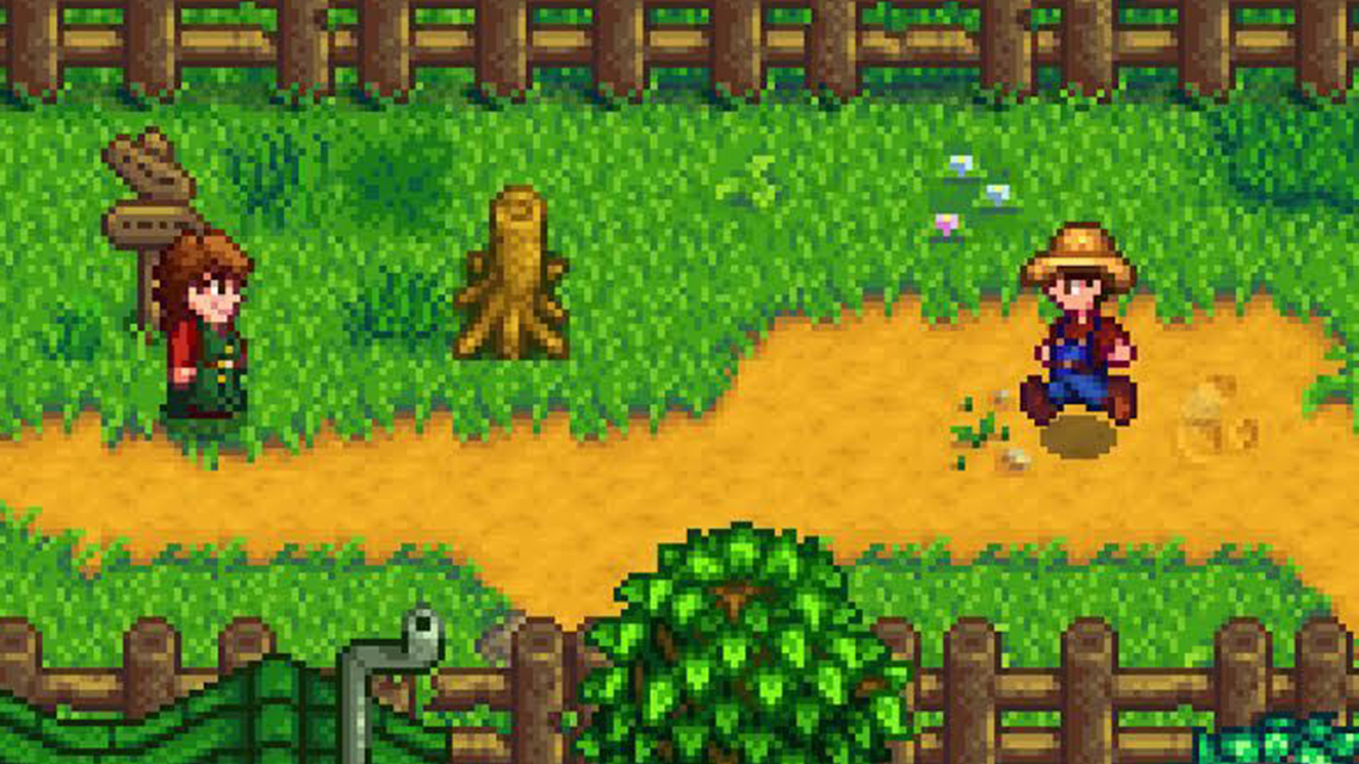 Pixelated characters in Stardew Valley